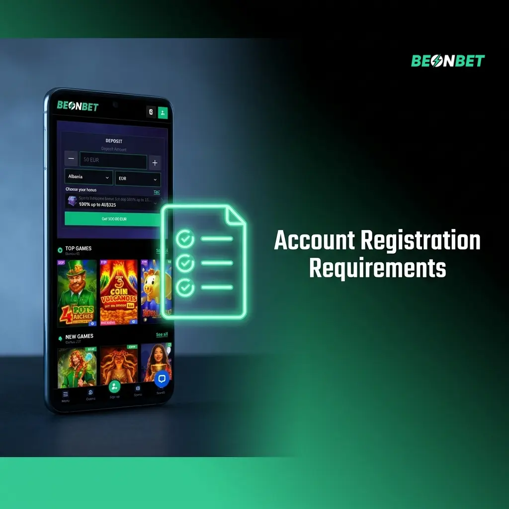 Account registration requirements for Australian gambling users, including age, KYC and payment rules