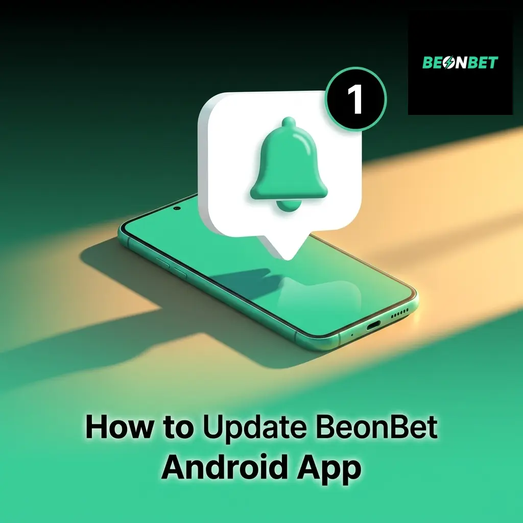 Android phone showing BeonBet app update steps and APK download button
