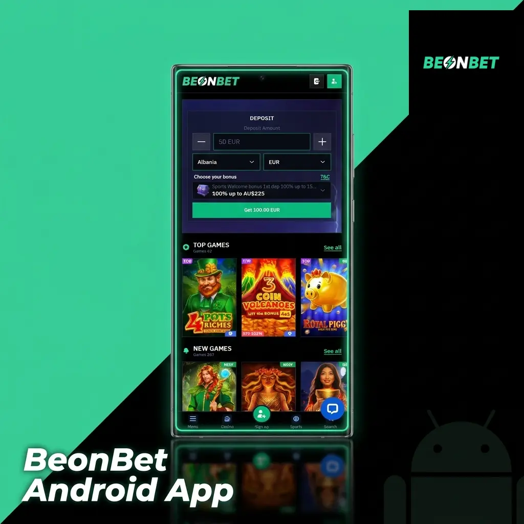 BeonBet Android app APK download and installation steps on a modern Android phone