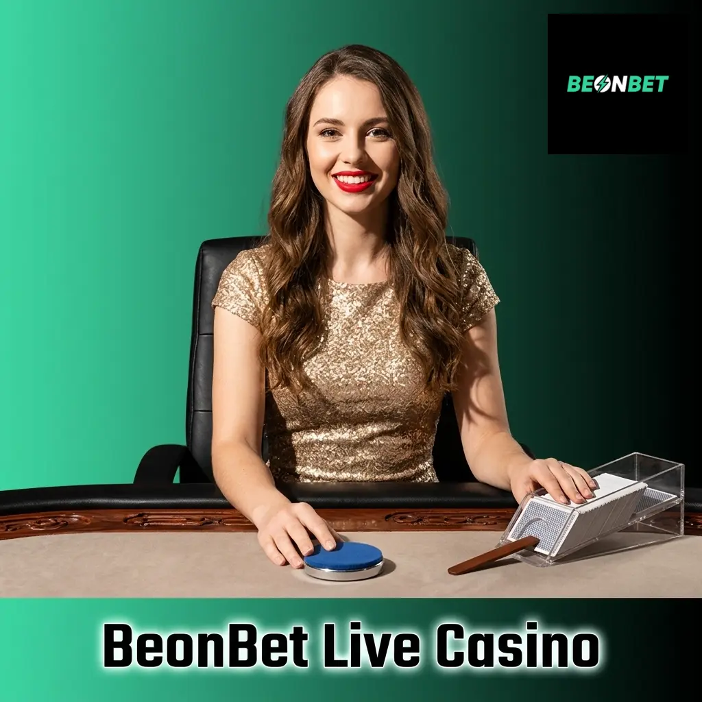 BeonBet live casino lobby with streamed dealer tables for blackjack, roulette, baccarat and game shows