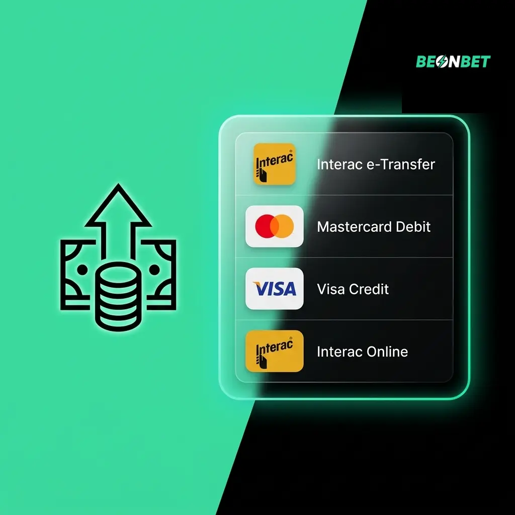 BeonBet withdrawal methods in the Cashier, including Visa, Mastercard and Interac payouts in AUD